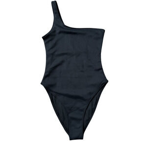 GOOD AMERICAN Scuba One-Shoulder One-Piece Swimsuit